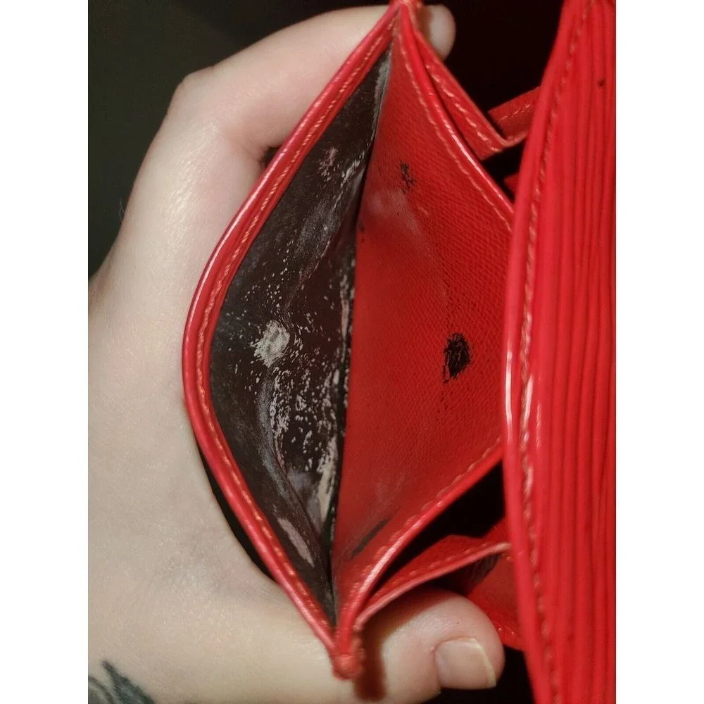 Louis Vuitton Epi Leather Card Holder Castilian‎ Red Vintage Wallet Spain M63587